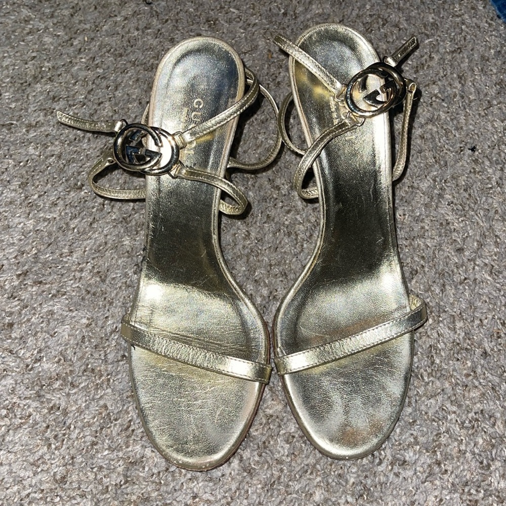 Authentic Metallic Gold Gucci heels